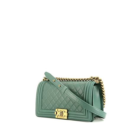 Chanel Boy Verde Pelle ref.1337356 